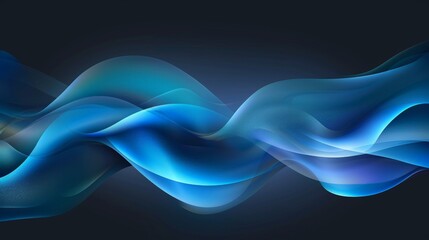 Wallpaper Abstract blue wave design flowing on dark background for your graphic design project