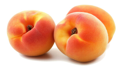 Poster - Fresh Peaches Displayed on a White Background for Culinary Use Generative AI