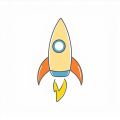 rocket illustration isolated on white