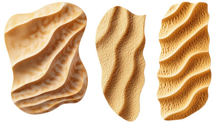 Poster - Isolated Collection of Sand Dune Textures on a White Background Generative AI