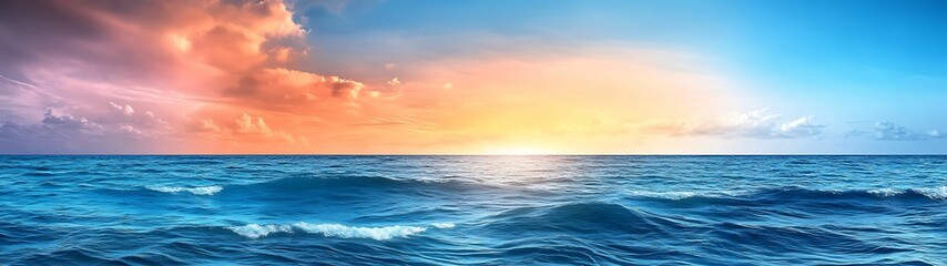 Wall Mural - A breathtaking sunset over the tranquil ocean inspires serenity and wonder