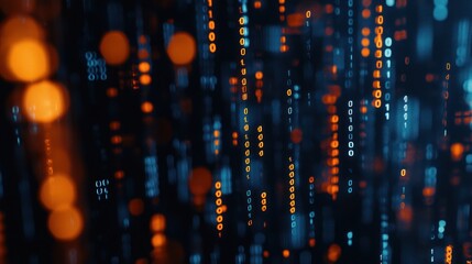 Poster - Abstract Binary Code Digital Background