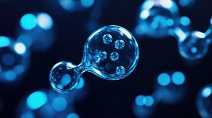 Poster - Abstract Blue Water Droplets