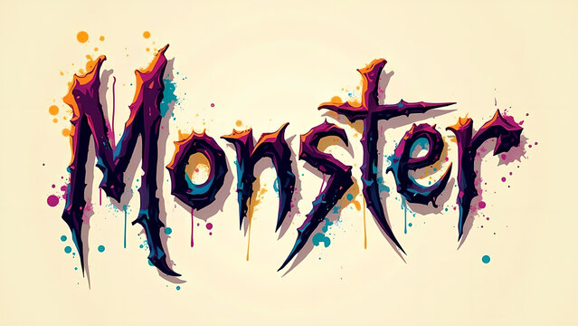 Generate a colorful exotic logo-style illustration of a signature of the word 