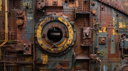 Poster - Industrial Metal Texture with Rust and Colorful Patina