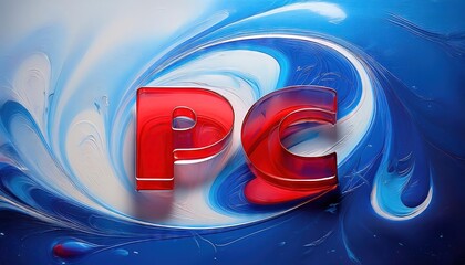 Poster - Vibrant Abstract Artwork Featuring Red PC Letters