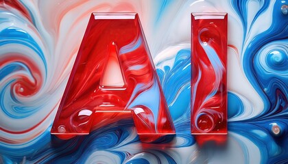 Poster - Artificial Intelligence Concept with Colorful Swirls
