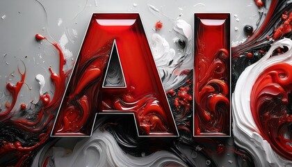 Poster - Creative Digital Artwork Featuring Bold AI Typography