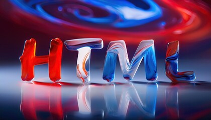 Poster - HTML Colorful Text Design with Abstract Background