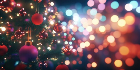 Poster - Defocused bokeh lights creating a sparkling colorful background for a luxurious New Year celebration, festive ambiance