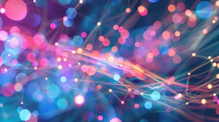Poster - Colorful Abstract Light Trails and Bokeh Background