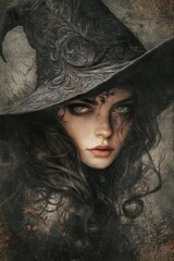 portrait of a witch in costume.