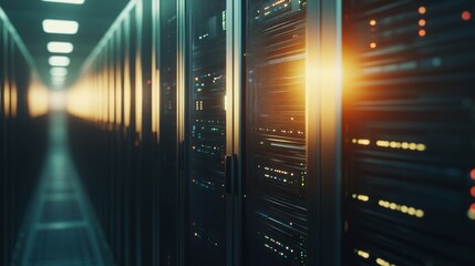 Poster - Server Room with Light Glare