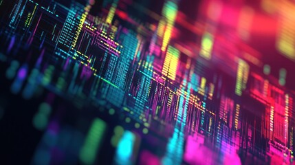 Poster - Abstract Digital Art - Neon Code