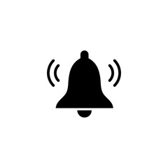 Poster - Ringing Bell vector icon, simple flat black trendy style illustration for web and app..eps