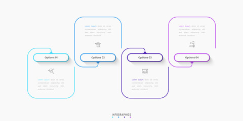 Wall Mural - vector infographic label design template with icons and 4 options or steps. can be used for process 