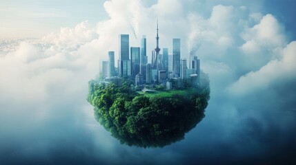 Wall Mural - innovative technologies for climate change, showcasing cutting-edge technologies like carbon capture