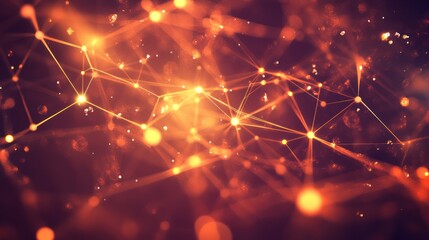 Poster -  data technology with glowing connections, depicting a web of glowing lines connecting smart devices, sensors, and cloud systems, 