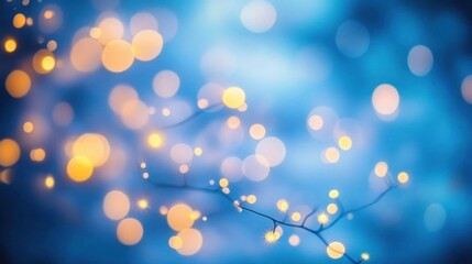 Poster - Light blue background with bokeh effect: A dreamy light blue background featuring soft, out-of-focus bokeh lights in varying sizes, creating a whimsical, light-filled aesthetic.