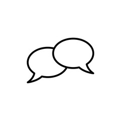 Poster - Two speech bubbles vector icon. Chat Conversation sign linear illustration for web and app..eps