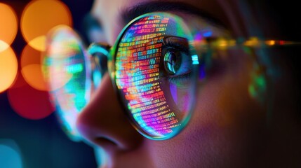 Poster - Digital World Reflection in Glasses