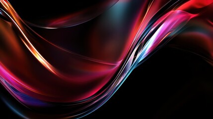 Poster - Modern black background with dynamic digital art overlays, ideal for creative technology projects
