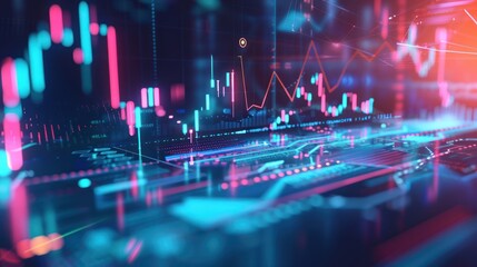 Poster - Abstract Stock Market Chart Visualization