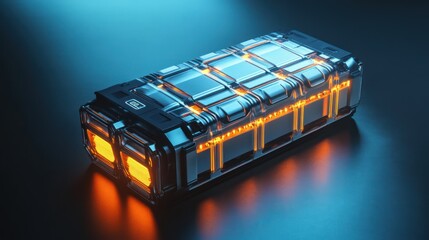 Wall Mural - second-life ev battery for energy storage, depicting used ev batteries repurposed for energy storage