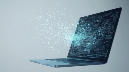 Poster - Digital Data Flow From Laptop