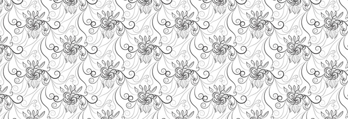 Wall Mural - seamless patern floral batik .vector background