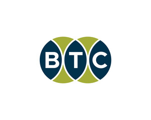 BTC logo design vector template. BTC