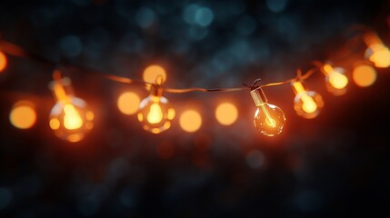 Poster - Christmas Eve New Year decoration lights bokeh blurred background : Generative AI