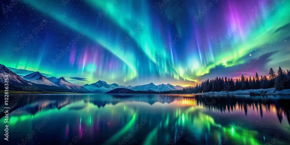 Netural Rising Time Background Immerse yourself in a mesmerizing 4K animated background of Northern ...