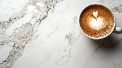 Poster - Coffee with Indonesian flag on marble table Close up Top view : Generative AI