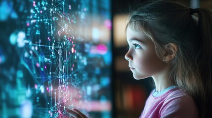 Poster - A student using AI-powered digital education tools for personalized learning.