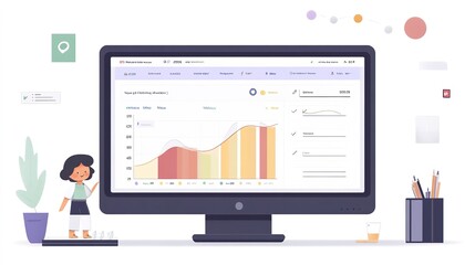 Poster - An education software dashboard displaying student progress and analytics.