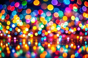 Wall Mural - colorful bokeh background cool wallpaper creating festive atmosphere