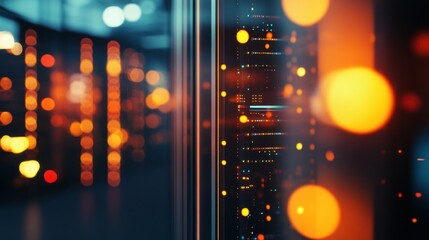 Poster - Server Rack With Blurry Lights