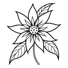 Poster - Detailed Passionflower Line Art Illustration.