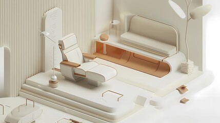 A style 3d work, of future concept car interior design, fashion product design, Generative AI illustratiions.