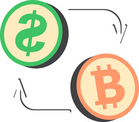 Crypto currency-related design element illustration