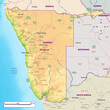 © Somar - Physical political map of Namibia