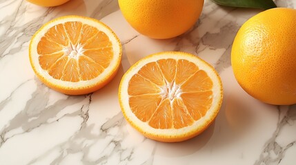 Poster - Cheese with washed orange rind French or German Marble table background Copy space Top view : Generative AI