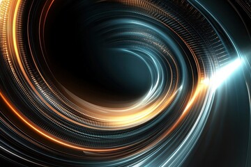 Poster - Abstract swirl of colorful light creating dynamic motion with curves, suitable for backgrounds, designs, or digital art.