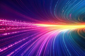 Poster - Colorful light streaks on a dark background, abstract design