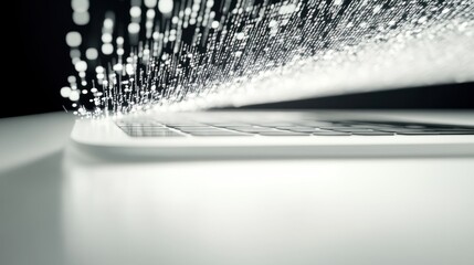 Poster - Laptop with Light Trail