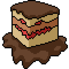 Wall Mural - pixel art of evil face cake