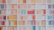 © ryker - Colorful books on white bookshelves create vibrant and inviting atmosphere in library, showcasing variety of hues and organized neatly. This arrangement inspires creativity and love for reading