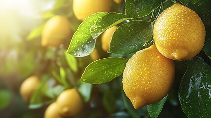 Fresh lemons background Close up Top view : Generative AI