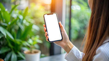 woman holding a smartphone